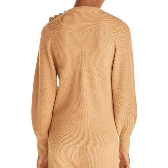 REBECCA TAYLOR Merino Wool Cashmere Mockneck Sweater Size S Camel NWT - Picture 8 of 11